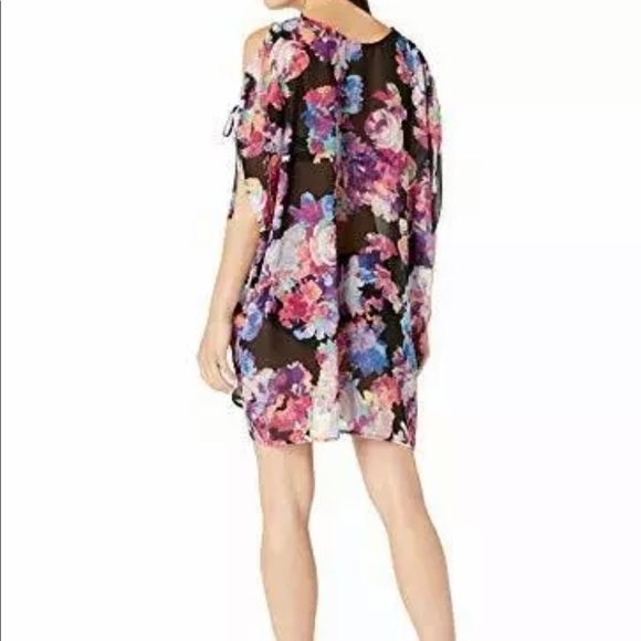 Bar lll women’s printed cold shoulder dress swim cover up M - Picture 2 of 4